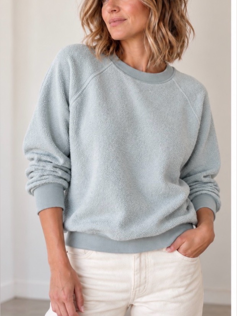 PERFECTWHITETEE ziggy inside out reverse sweatshirt limited powder blue S
